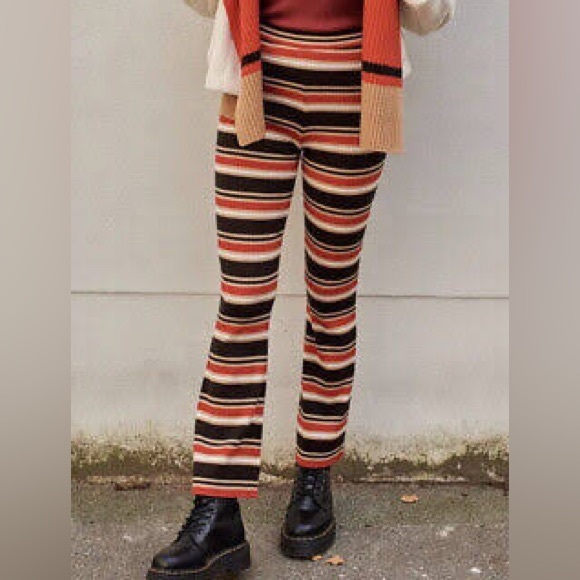 Marni Pants - Marni x Uniqlo Semi Flare Merino Blend Striped Leggings